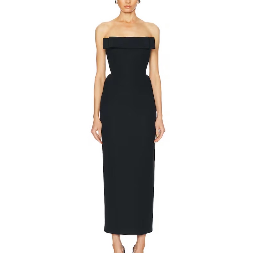 Chic Black Strapless Evening Dress